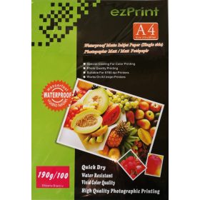 Fotópapír A4 100lap 190g matt, Tintasugaras nyomtatóhoz