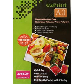 Fotópapír A3 20lap 230g fényes, Tintasugaras nyomtatóhoz