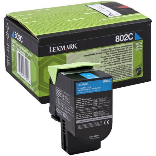 Lexmark 802C Toner Cyan 1K (Eredeti) 80C20C0