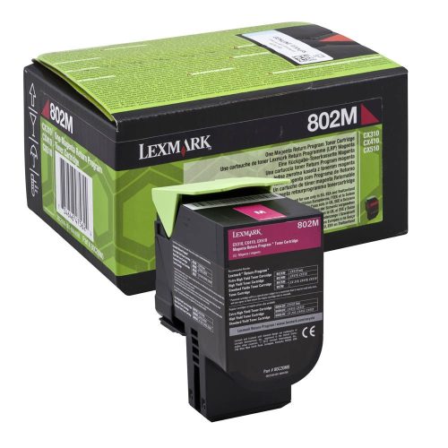 Lexmark 802M Toner Magenta 1K (Eredeti) 80C20M0