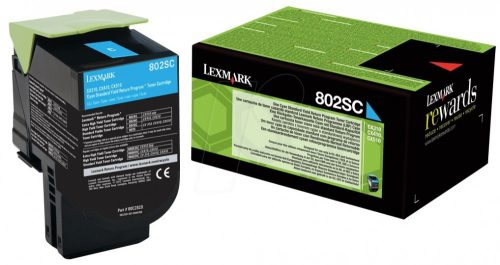 Lexmark 802SC Toner Cyan 2K /o/ 80C2SC0