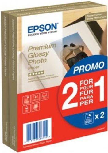 Epson 10x15 Premium Fényes Fotópapír 2x40Lap 255g (Eredeti)