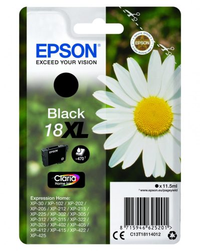 Epson T1811 Patron Black 11,5ml 18XL (Eredeti)