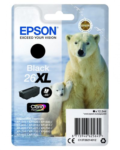 Epson T2621 Patron Black 12,2ml 26XL (Eredeti)