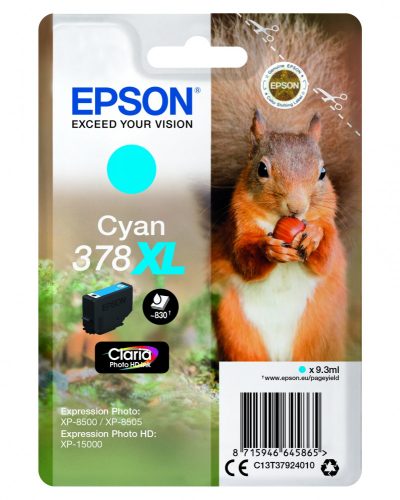 Epson T3792 Patron Cyan 9,3ml 378XL (Eredeti)