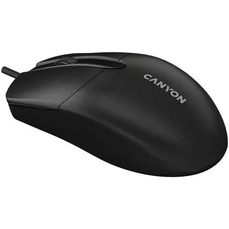 Egér, vezetékes, optikai, USB, CANYON "M-5", fekete