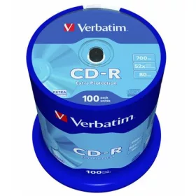   CD-R lemez, 700MB, 52x, 100 db, hengeren, VERBATIM "DataLife"
