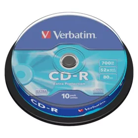   CD-R lemez, 700MB, 52x, 10 db, hengeren, VERBATIM "DataLife"