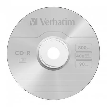 CD-R lemez, 800MB, 90min, 40x, 1 db, normál tok, VERBATIM