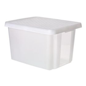  Tárolódoboz, tetővel, 45 l, áttetsző, CURVER "Essentials"