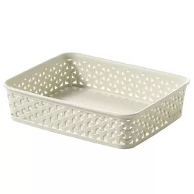   Rattan hatású kosár, A5, törtfehér, CURVER "My Style"