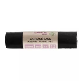   Szemeteszsák, extra erős, 240 l, 5 db, 70 µ, DONAU "Eco", fekete