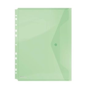   Irattartó tasak, A4, PP, patentos, lefűzhető, DONAU, zöld