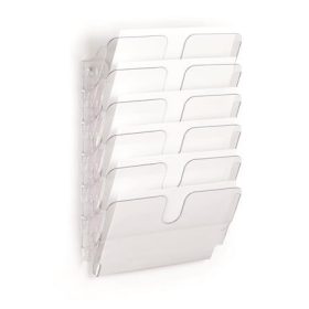   Prospektustartó, fali, fekvő, A4, DURABLE "FLEXIPLUS 6", áttetsző