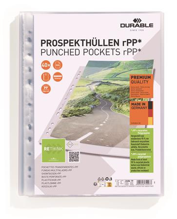 Genotherm, lefűzhető, PP, A4, 80 mikron, DURABLE "PREMIUM"