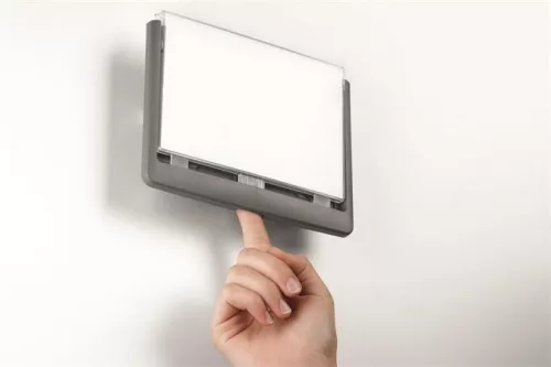 Információs tábla, 148,5x210 mm, DURABLE "CLICK SIGN", szürke