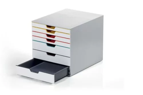 Irattároló, műanyag, 7 fiókos, DURALBE " VARICOLOR® MIX 7", színes