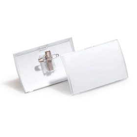   Névkitűző, csíptetővel és tűvel, PP, 54x90 mm, DURABLE "Click Fold"