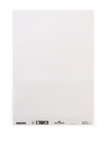 Névkitűző, Euro kivágás, 97x86 mm, DURABLE "Visitor Badge", fehér