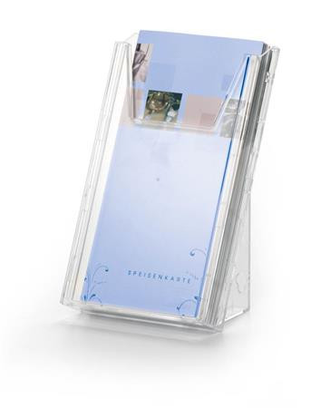 Prospektustartó, asztali és fali, álló, 1/3 A4, DURABLE "COMBIBOXX® M", áttetsző