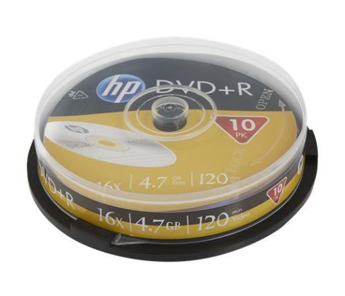 DVD+R lemez, 4,7 GB, 16x, 10 db, hengeren, HP