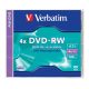 DVD+RW lemez, újraírható, 4,7GB, 4x, 1 db, normál tok, VERBATIM