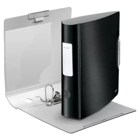   Iratrendező, 82 mm, A4, PP, LEITZ "180 Active Style", szaténfekete