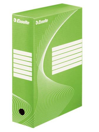 Archiválódoboz, A4, 100 mm, karton, ESSELTE "Boxycolor", zöld