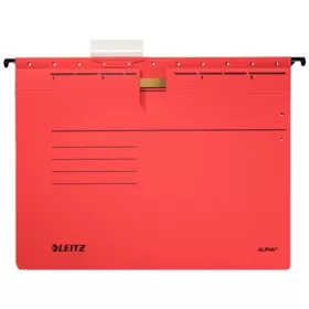   Függőmappa, gyorsfűzős, karton, A4, LEITZ "Alpha", piros