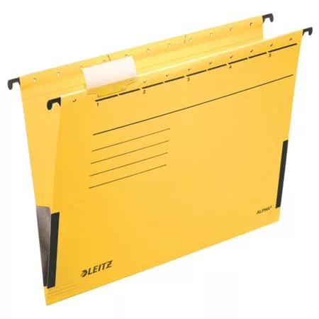 Függőmappa, oldalvédelemmel, karton, A4, LEITZ "Alpha", sárga