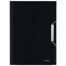   Harmonikamappa, A4, PP, 6 rekeszes, LEITZ "Style", szaténfekete