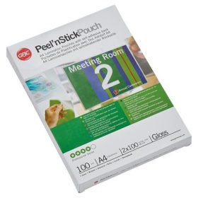   Meleglamináló fólia, 100 mikron, A4, fényes, öntapadó, GBC