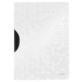   Gyorsfűző, klipes, PP, A4, LEITZ "Wow ColorClip", fehér