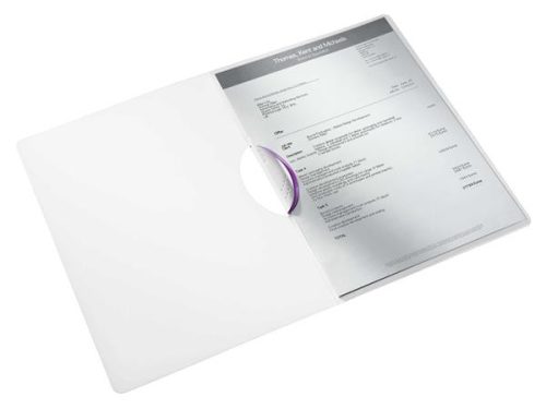 Gyorsfűző, klipes, PP, A4, LEITZ "Wow ColorClip" lila