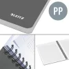 Spirálfüzet, A4, kockás, 90 lap, PP borító, LEITZ "Office", szürke-zöld