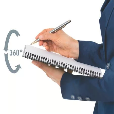 Spirálfüzet, A4, kockás, 90 lap, PP borító, LEITZ "Office", szürke-zöld