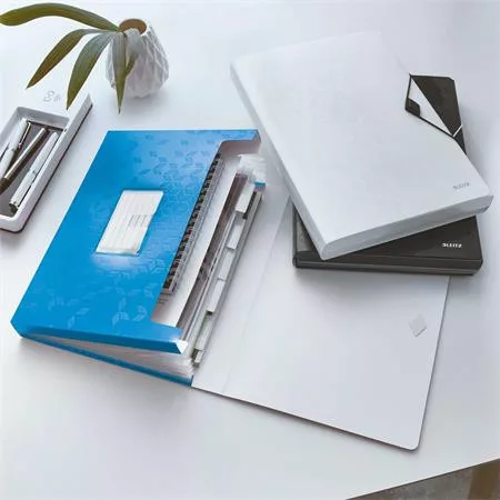 Harmonikamappa, A4, PP, 6 rekeszes, LEITZ "Wow", kék