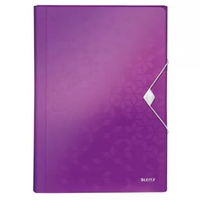   Harmonikamappa, A4, PP, 6 rekeszes, LEITZ "Wow", lila