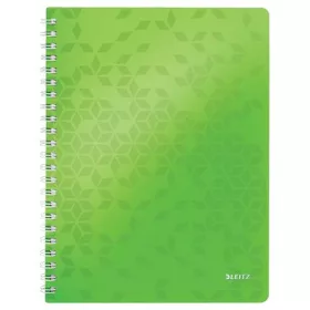   Spirálfüzet, A4, vonalas, 80 lap, LEITZ "Wow", zöld