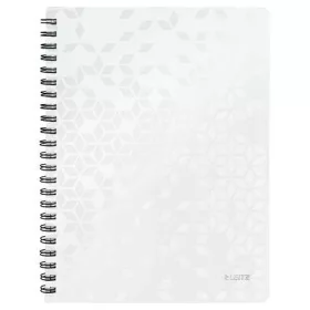   Spirálfüzet, A4, kockás, 80 lap, LEITZ "Wow", fehér