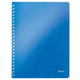   Spirálfüzet, A4, kockás, 80 lap, LEITZ "Wow", kék
