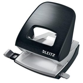   Lyukasztó, kétlyukú, 30 lap, fém, LEITZ "Nexxt Style, szaténfekete