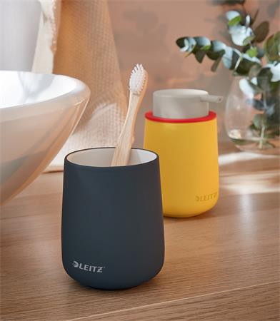 Írószertartó, kerámia, LEITZ "Cosy", bársonyszürke