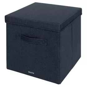   Doboz, szövet borítású, L méret, LEITZ "Fabric", sötétszürke
