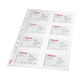   Névjegytartó genotherm, lefűzhető, A4, 105 mikron, víztiszta, 16 férőhelyes, ESSELTE