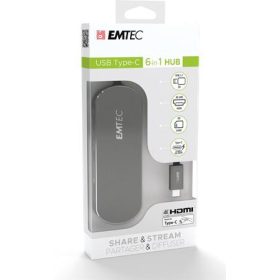   USB elosztó-HUB, USB-C/USB 3.1/HDMI/SD kártya, EMTEC "T650C"