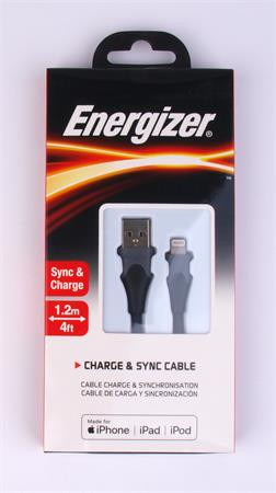 USB kábel, USB-A - Lightning (Apple), 1,2m, ENERGIZER, fekete