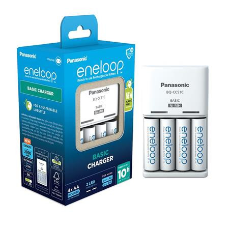 Elemtöltő, AA/AAA, 4x2000 mAh AA, PANASONIC "Eneloop"