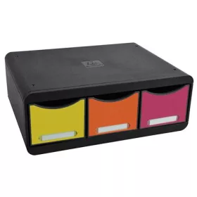   Irattároló, műanyag, 3 fiókos, EXACOMPTA "Iderama® "Toolbox", fekete