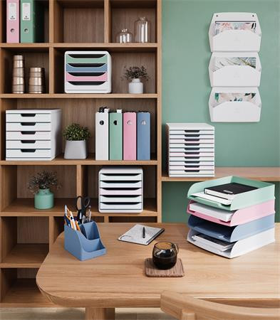 Fali rendszerező, 1 rekeszes, fekvő, 38,2x28,9x7,2 cm, EXACOMPTA "Autentik", fehér